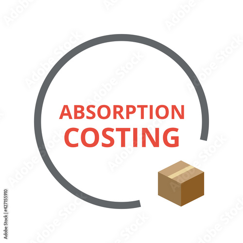 Absorption Costing vector. Managerial accounting concept. Allocate fixed overhead costs to a product.