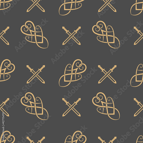 Seamless pattern of ancient Scandinavian