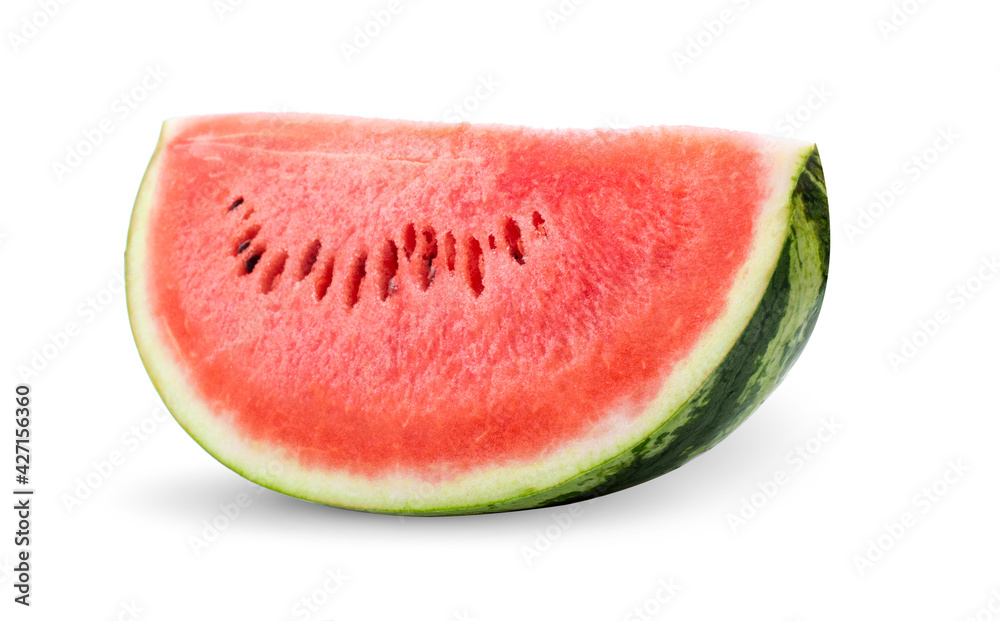 Sliced of watermelon isolated on white background