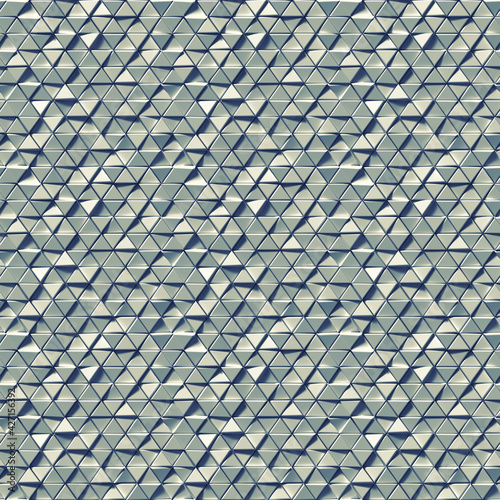 Seamless pattern of gray triangles 3D render