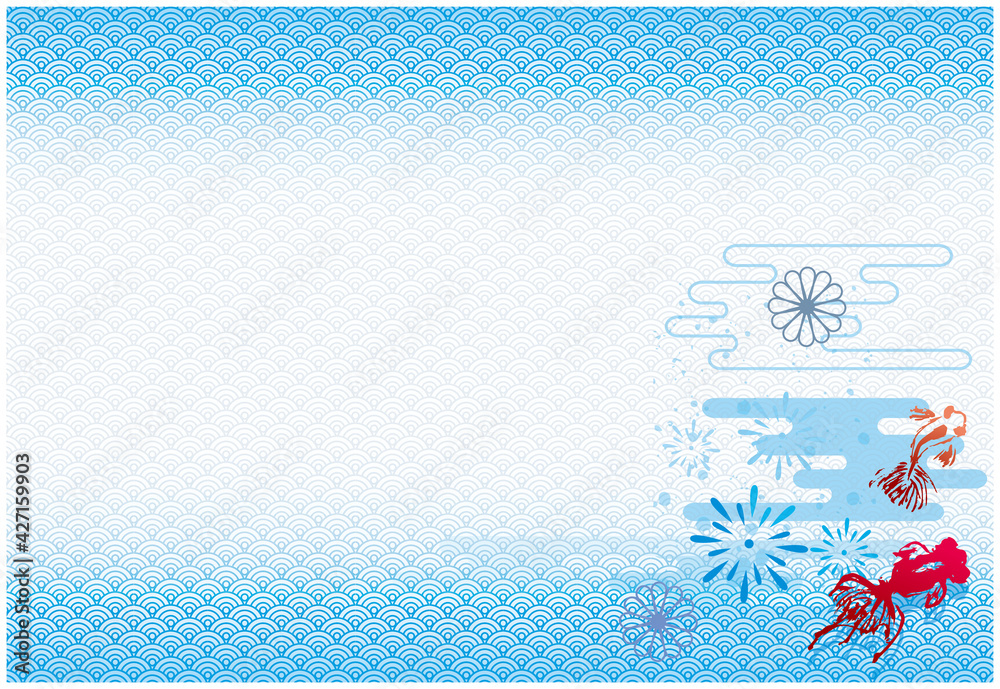 夏和風 金魚 背景 Stock Vector Adobe Stock