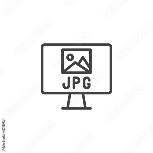 JPG file format line icon