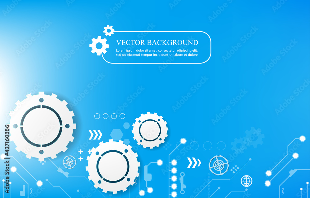 Vector technology background.abstract gears futuristic style