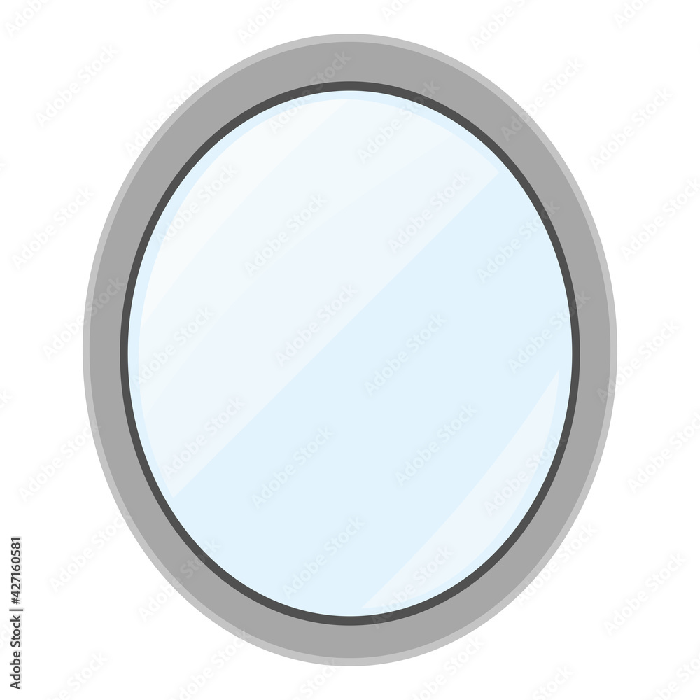 Cartoon vector illustration object oval mirror Cartoon vector illustration object oval mirror