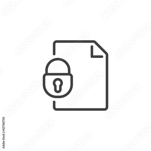 Privacy document file line icon
