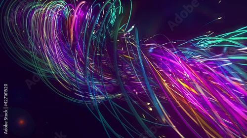 Colored background with wavy wire