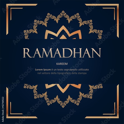 The Islamic holy month of Ramadhan, Ramadan Kareem. Luxury illustration ornament vector graphic perfect for concept of presentation, banner, cover and promotion celebration 