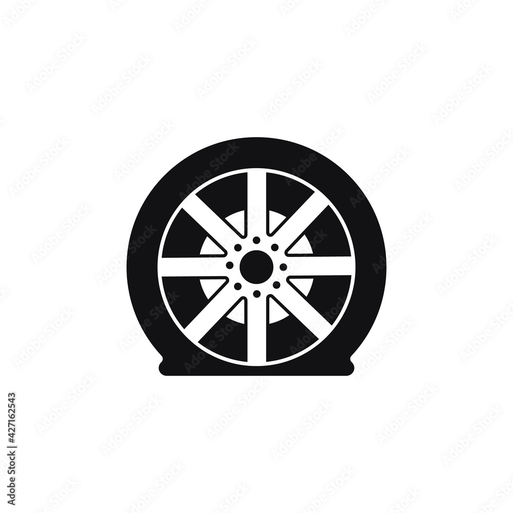 Fototapeta premium The flat tire icon