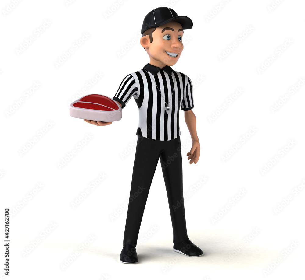 Fun 3D Illustration of an american Referee