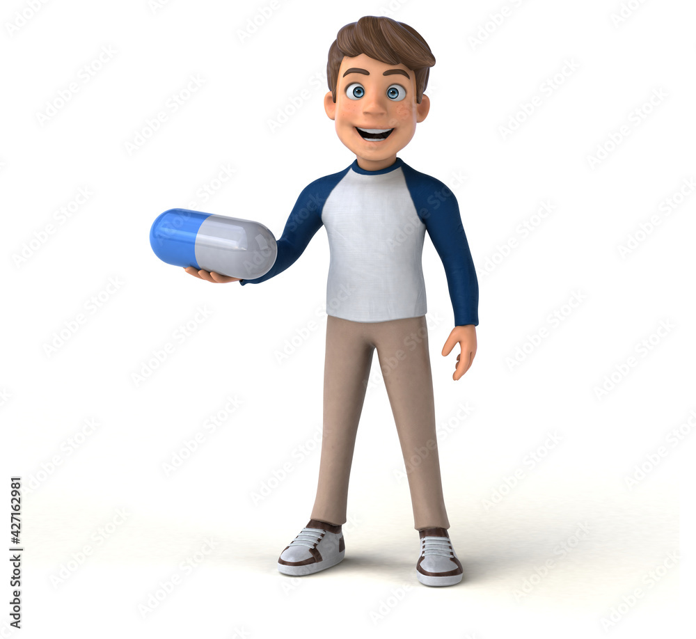 3D cartoon character fun teenager 3D cartoon character fun teenager