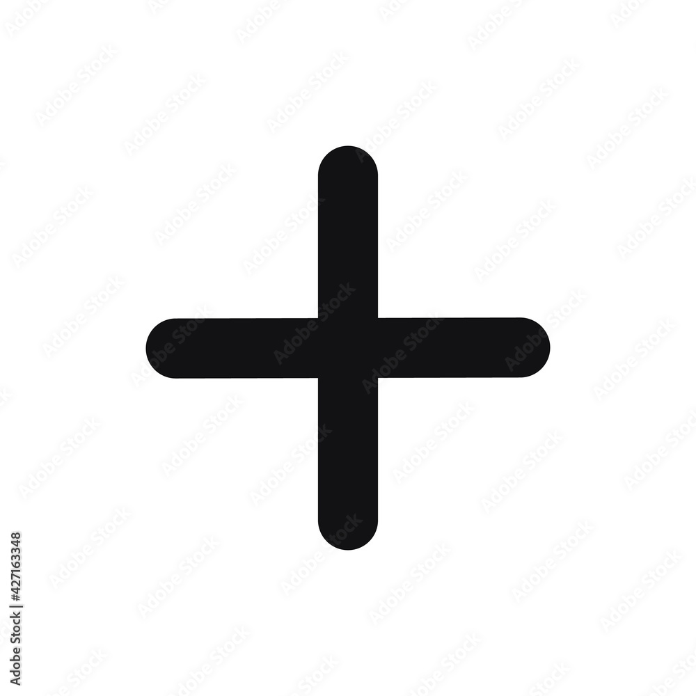plus icon vector sign isolated on white background.
