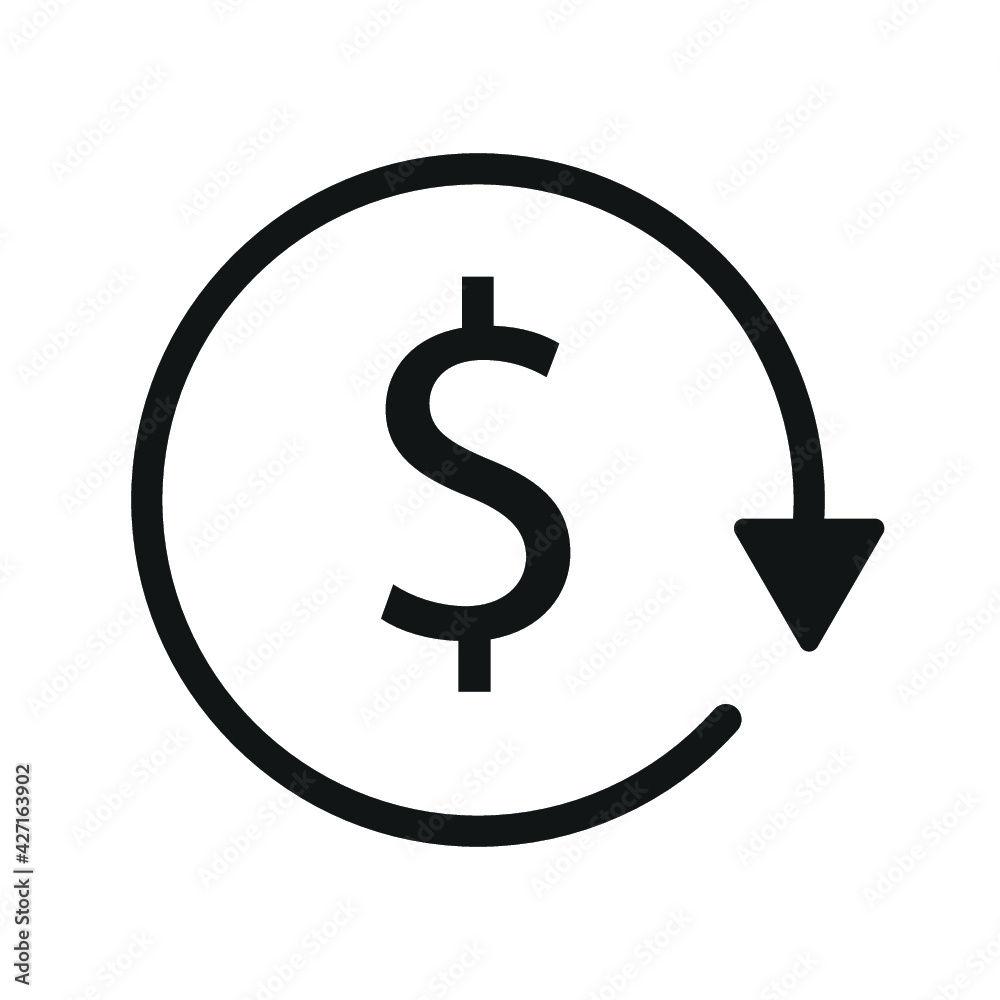 Chargeback glyph icon, line style. Chargeback is a time when money is held by the bank because of a dispute when a card transaction occurs Chargeback glyph icon, line style. Chargeback is a time when money is held by the bank because of a dispute when a card transaction occurs