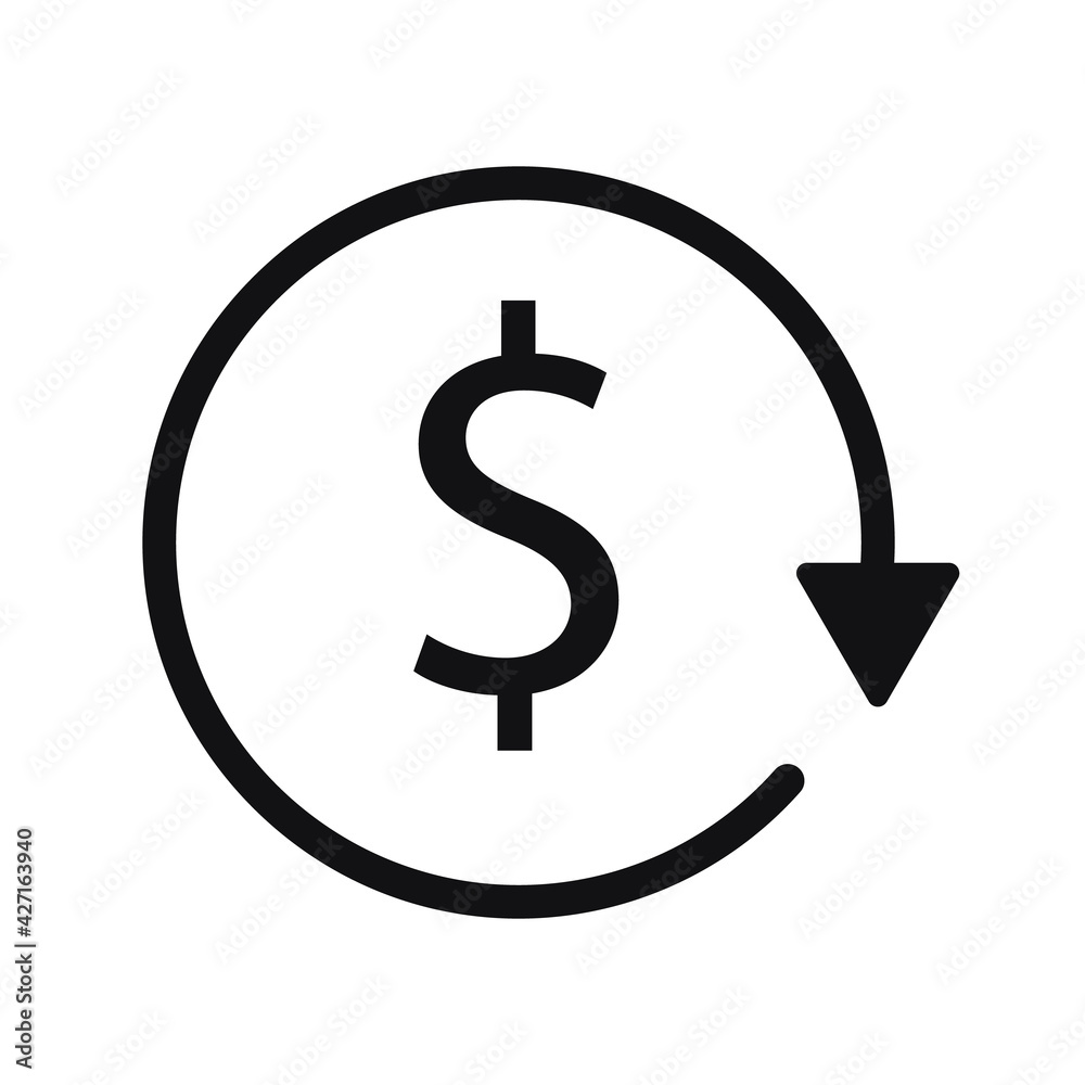 Chargeback glyph icon, line style. Chargeback is a time when money is held by the bank because of a dispute when a card transaction occurs Chargeback glyph icon, line style. Chargeback is a time when money is held by the bank because of a dispute when a card transaction occurs