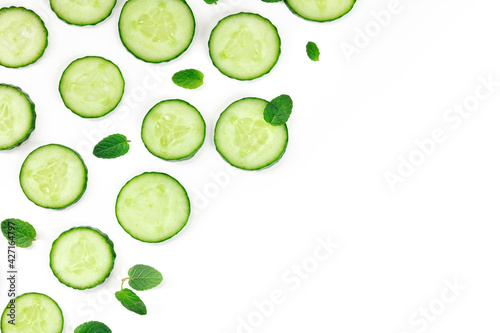 Cucumber and mint design template with a place for text