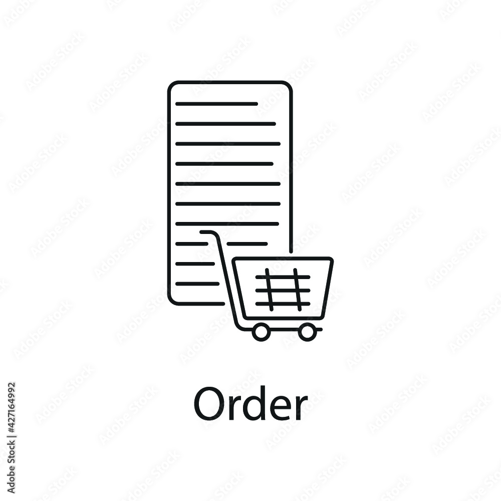 Cart along side a form making icon for shopping list Cart along side a form making icon for shopping list