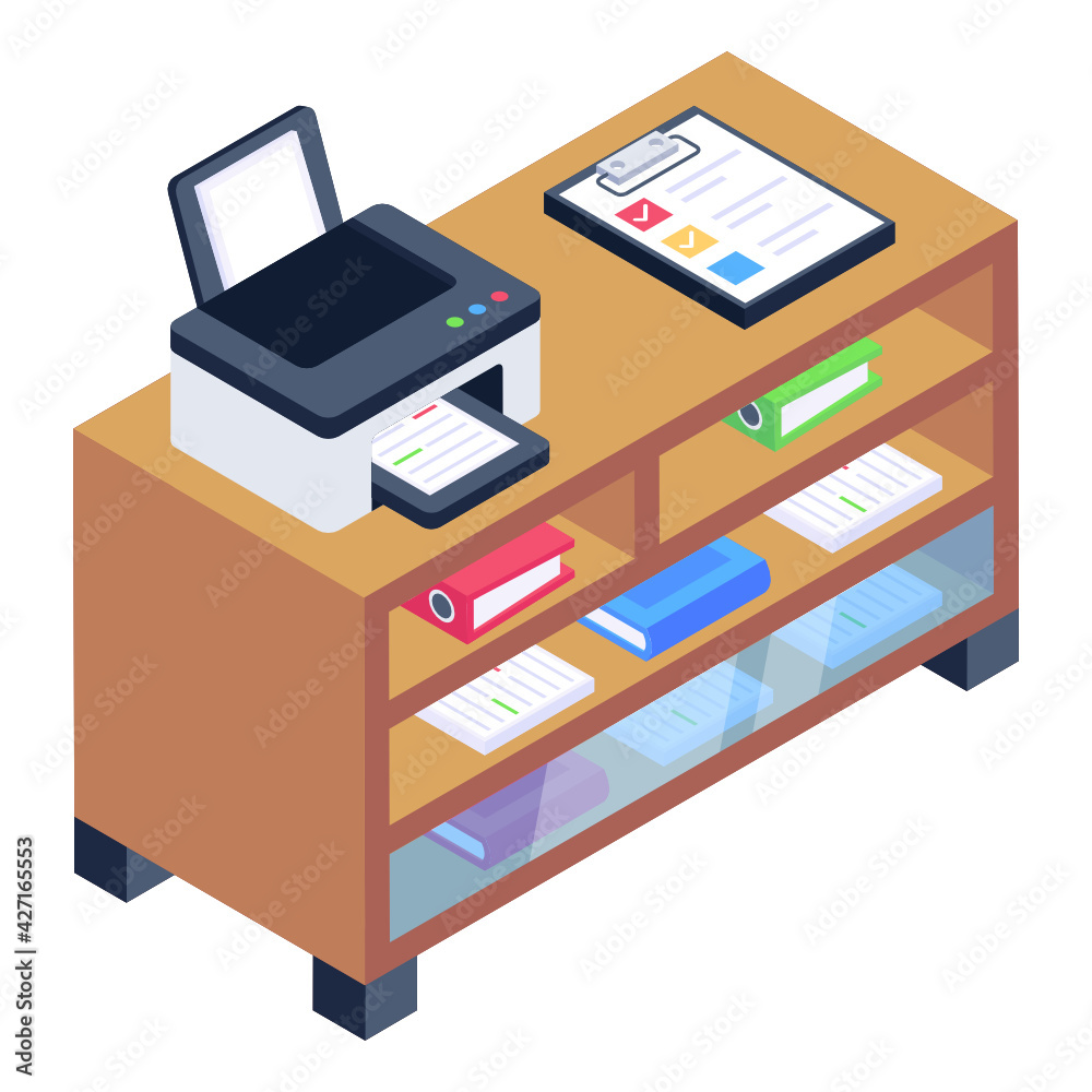 A trendy and modern isometric icon of office
A trendy and modern isometric icon of office