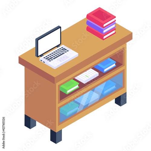 
A trendy and modern isometric icon of office 

