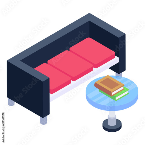 
A trendy and modern isometric icon of office 

