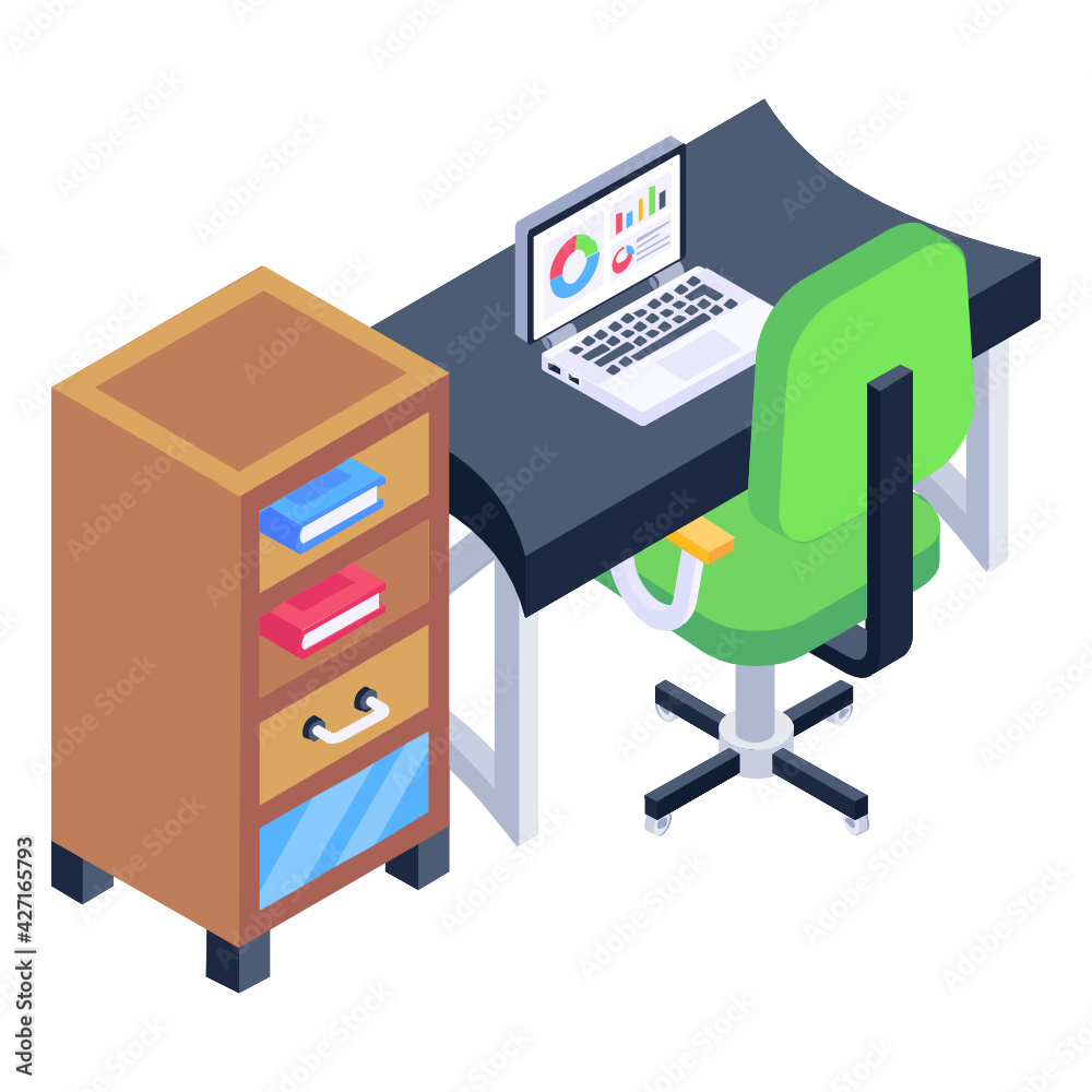 Work table isometric icon is editable and premium
Work table isometric icon is editable and premium