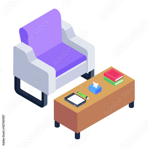 
Work table isometric icon is editable and premium 

