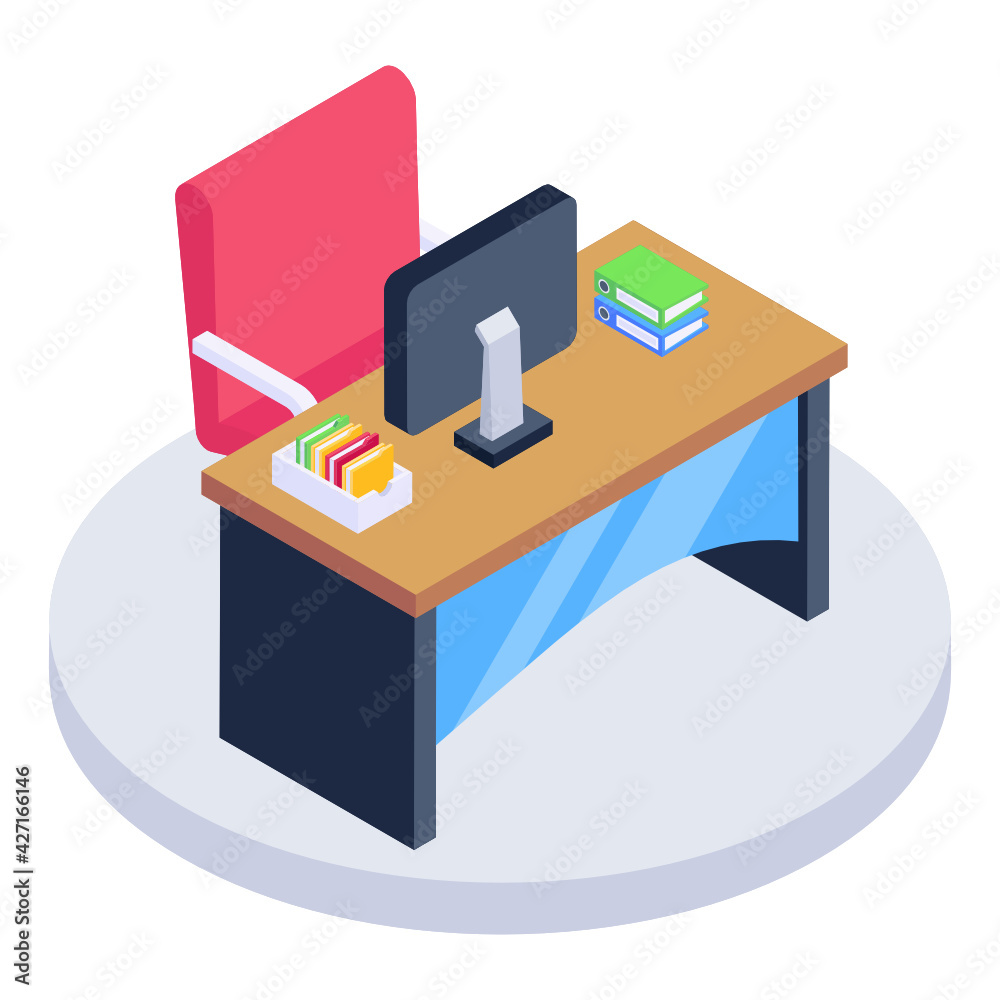 Work table isometric icon is editable and premium
Work table isometric icon is editable and premium