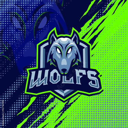 Wolfs mascot logo design illustration
