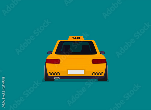 Taxi graphic design in flat style