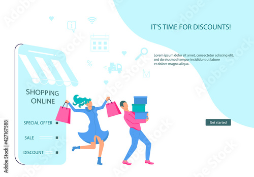 Landing web page template of Ecommerce retail