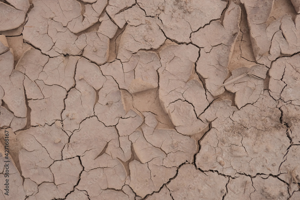 Dry soil and cracked soil surface Dry soil and cracked soil surface