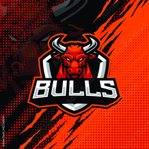 Bulls mascot logo design illustration