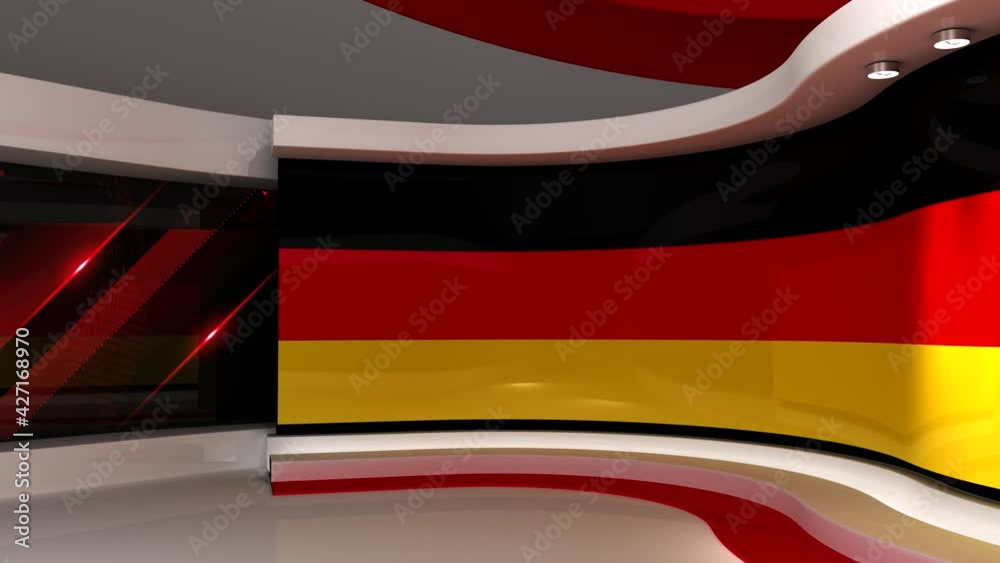 TV studio. Germany. German flag studio. German flag background. News ...