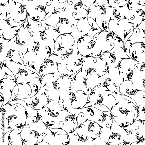 Seamless and beautiful ornament pattern composed of curved lines,