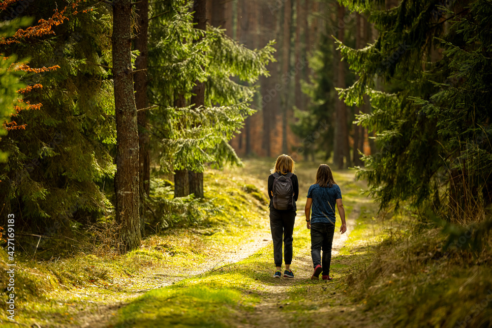 Early spring - a backpacking walk through a beautiful green forest - Poland, Warmia and Masuria Early spring - a backpacking walk through a beautiful green forest - Poland, Warmia and Masuria