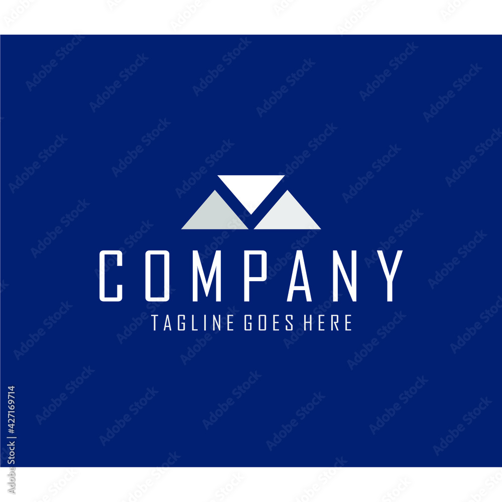 a combined gray and white pyramid logo a combined gray and white pyramid logo