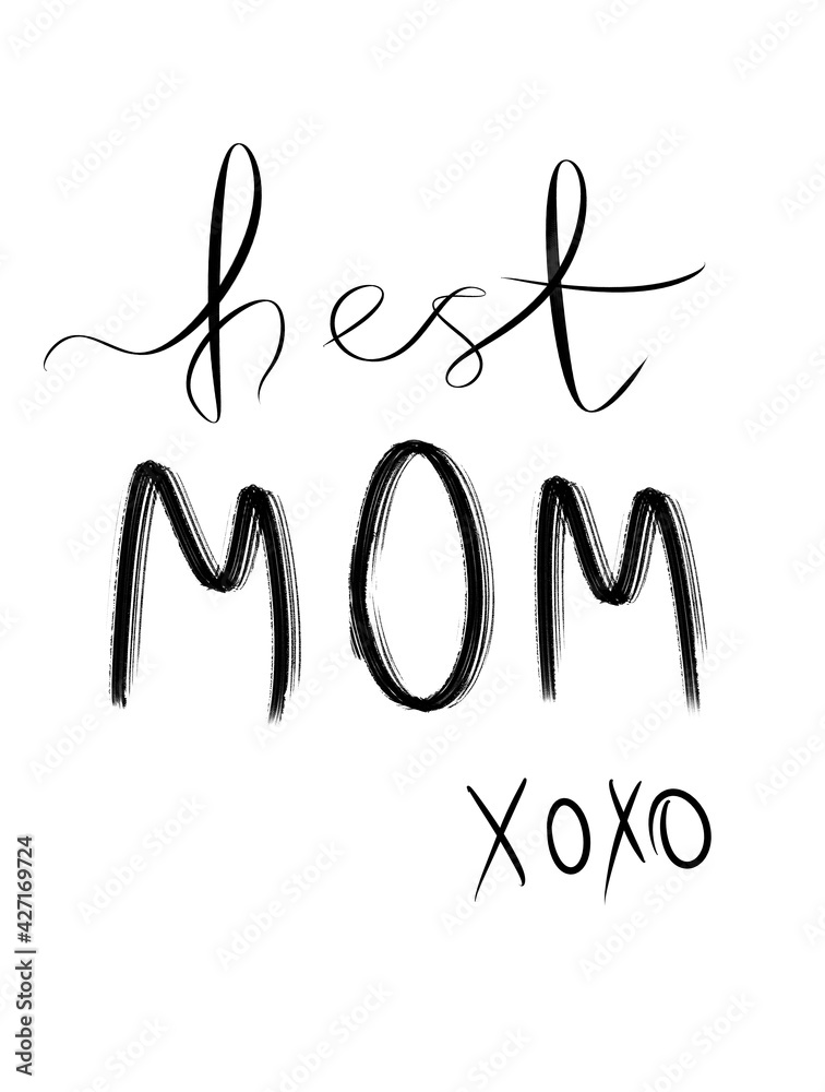 Mother's Day greeting card. Best mom XOXO. Holiday lettering. Isolated bitmap image on a white background. Illustrations for packaging, stickers, postcards, posters.
Mother's Day greeting card. Best mom XOXO. Holiday lettering. Isolated bitmap image on a white background. Illustrations for packaging, stickers, postcards, posters.