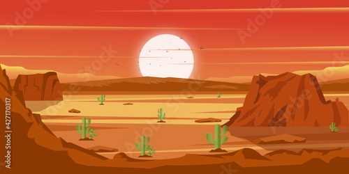 
Download this desert background vector with premium offer, flat desert view illustration  

