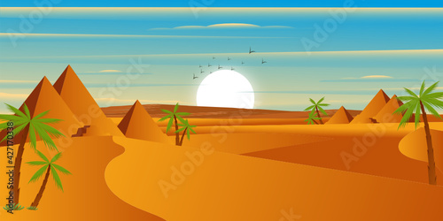 
Download this desert background vector with premium offer, flat desert view illustration  


