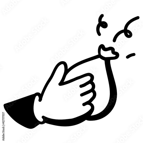 
Confetti balloon prank creatively designed in hand drawn style 

