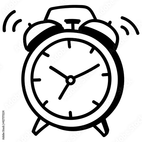 
Download this premium hand drawn icon of alarm clock 

