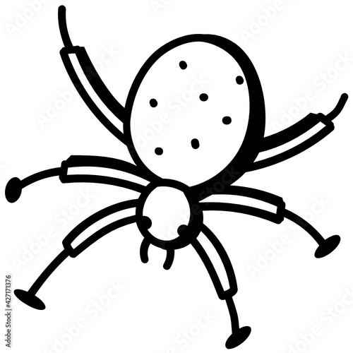 
Hold on this mesmerizing cute doodle icon of spider prank 


