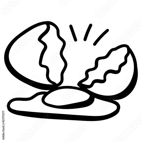 
A cracking egg prank in doodle icon

