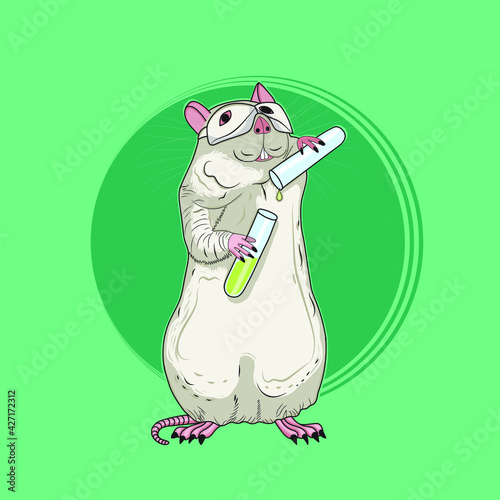 rat scientist doing expriment 