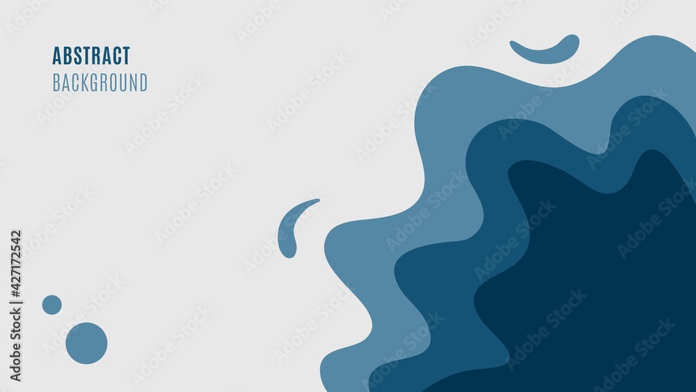 Blue Water Abstract Papercut Background. Good For Landing Page  Banner Or Presentation Template.