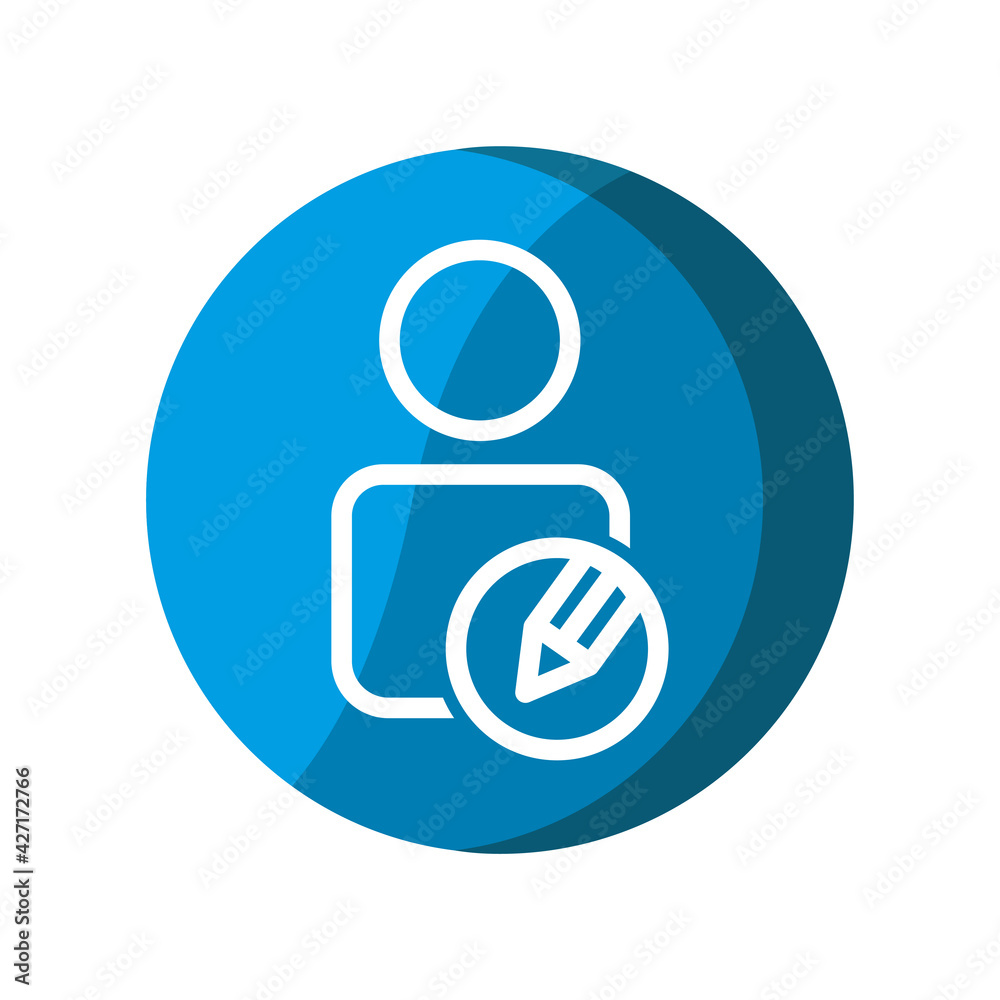 user with pencil icon. edit icon. Editable stroke. Simple illustration mobile concept, web design, application, UI. Design template vector user with pencil icon. edit icon. Editable stroke. Simple illustration mobile concept, web design, application, UI. Design template vector