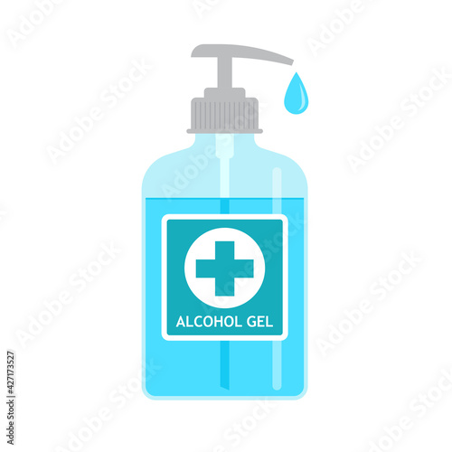 Hand sanitizer washing alcohol gel, Pump bottle, Isolated on white background, Vector design illustration