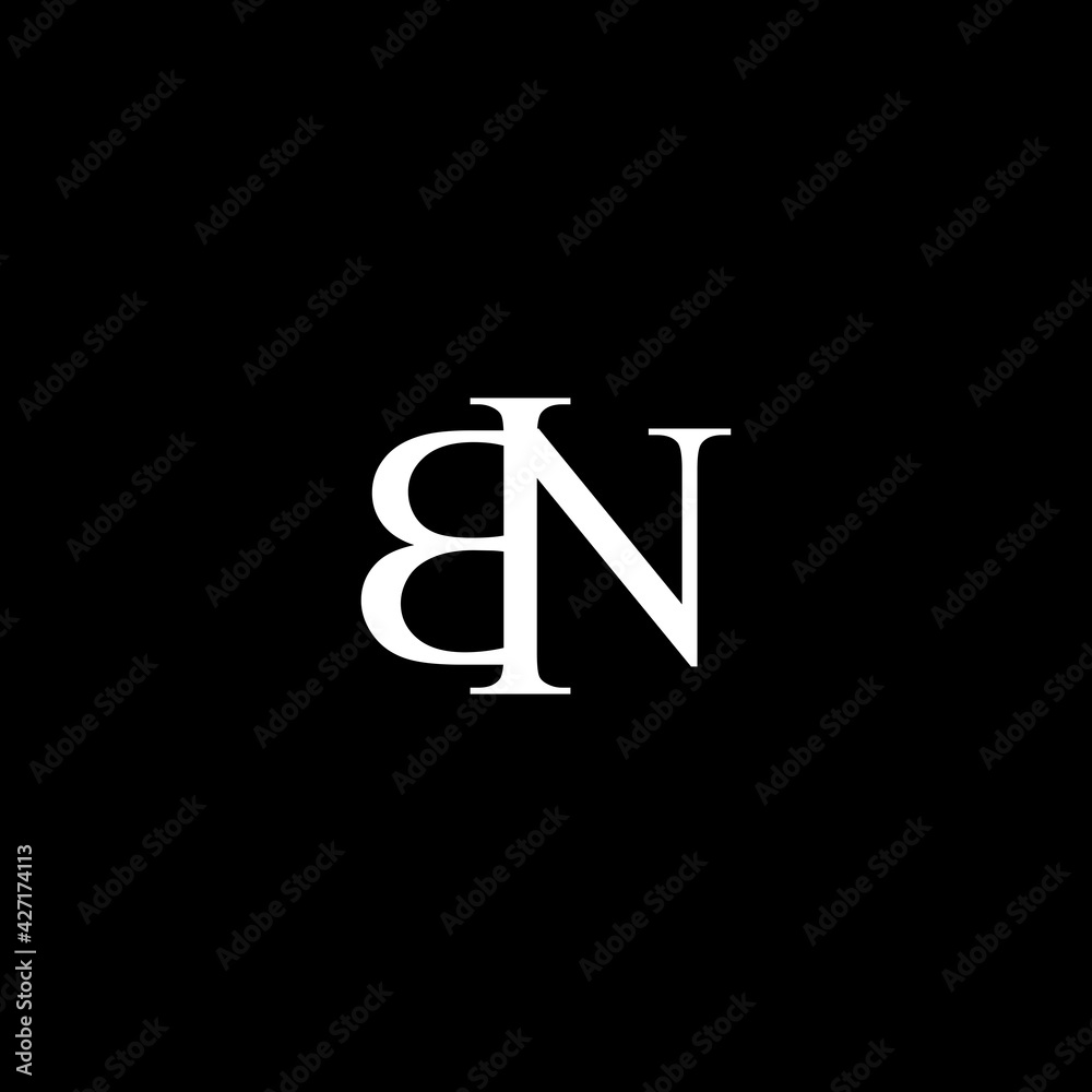BN letter mark monogram logo vector icon illustration BN letter mark monogram logo vector icon illustration