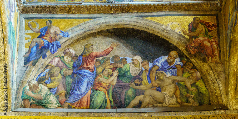 Mosaic of the Saint Mark's Basilica, Venice, Italy.