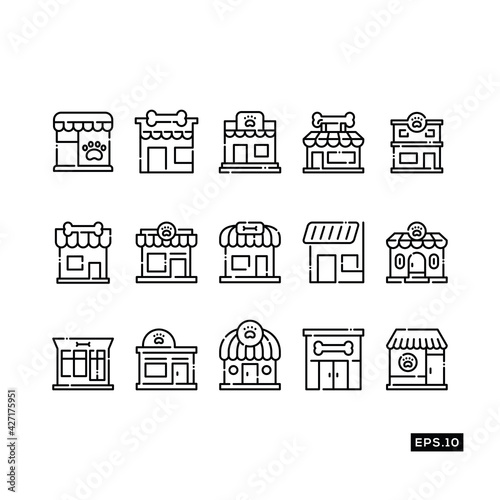 Pet Shop line Icon. Pet Store Icon or Logo sign Vector illustration