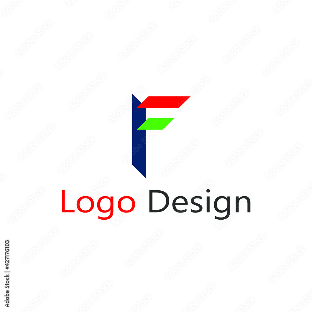 abstract F letter logo in various colors abstract F letter logo in various colors