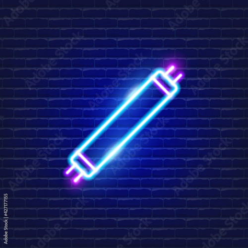 Fluorescent Lamp neon icon. Electricity concept. Vector illustration for design.